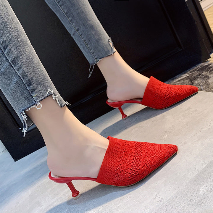 Damen Modische Mules mit eleganter Spitze und bequemen Absatz Drune