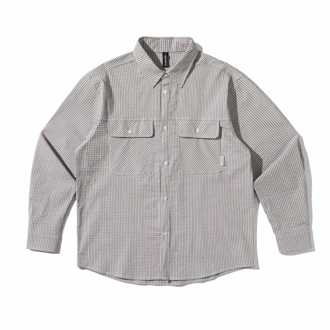 Herren Overshirt aus strukturierter Baumwolle mit aufgesetzten Brusttaschen Drune