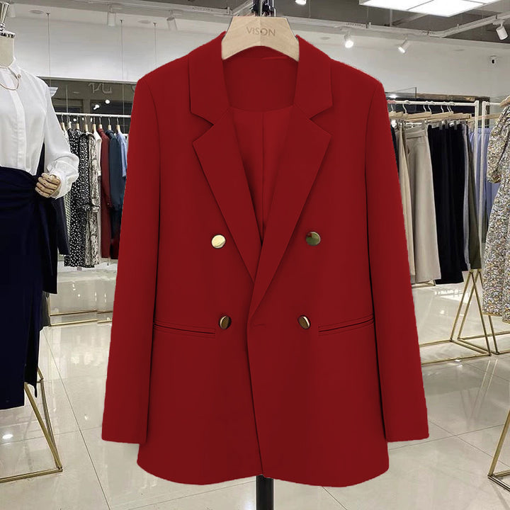 Damen Modischer Doppelreiher Blazer Drune