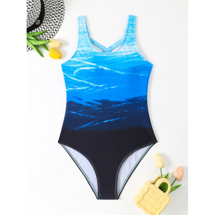 Damen Sportlicher Schwimmanzug mit elegantem Farbverlauf Drune