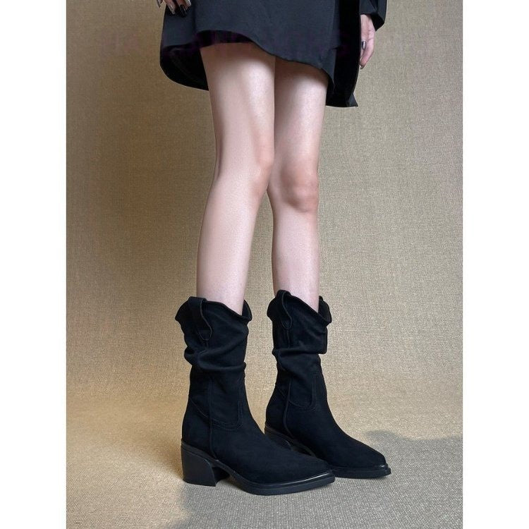 Damen Modische und bequeme Stiefeletten Drune