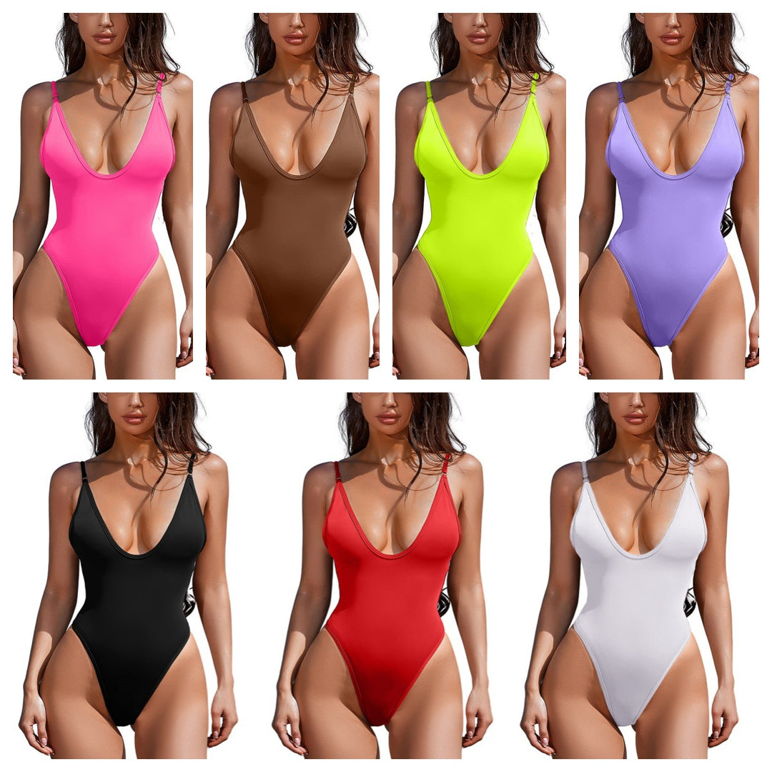 Damen Designer Badeanzug mit elegantem V-Ausschnitt Drune