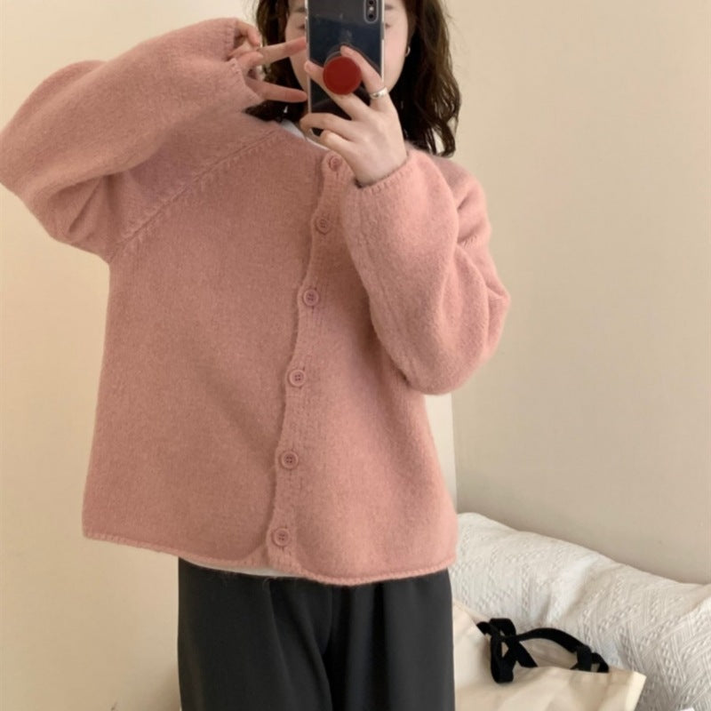 Damen Gemütlicher Cardigan mit Knopfdetails und weitem Schnitt Drune