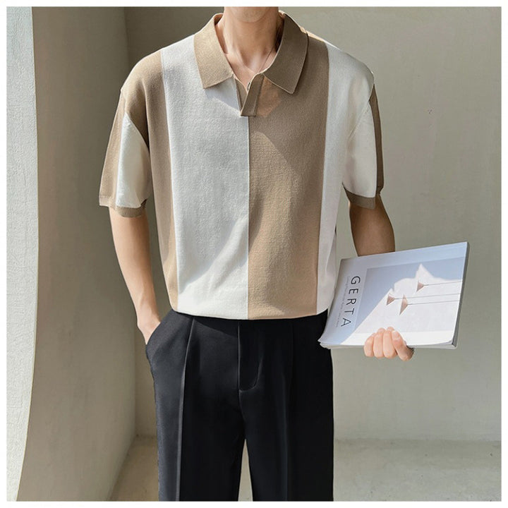 Herren Poloshirt mit modernem Farbblockdesign und lockerer Passform Drune