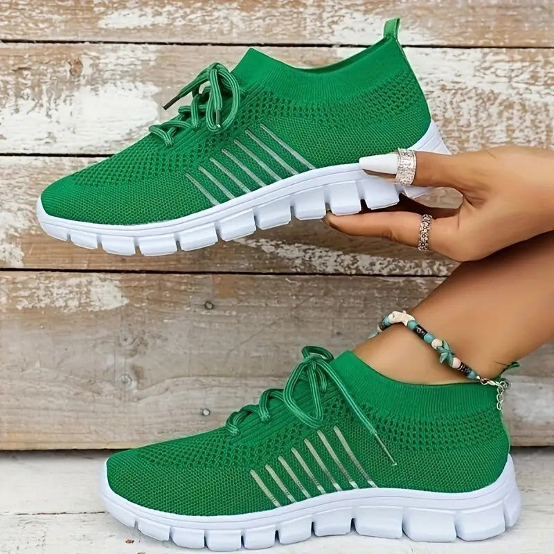 Damen  leichtes gestricktes Sneaker Slipper mit sockenähnlichem Schaft und flexibler Laufsohle Drune