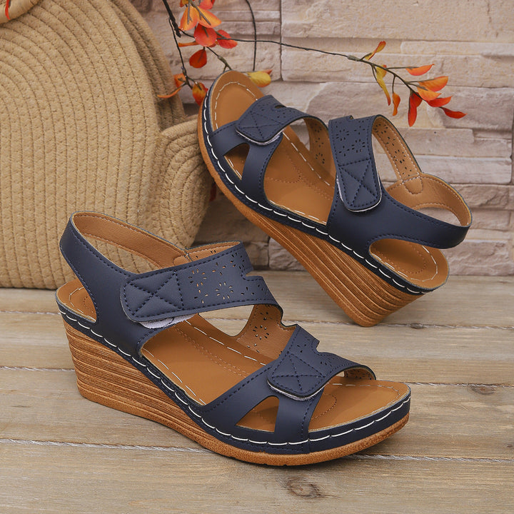 Damen Komfortable und elegante Keil-Sandalen mit verstellbaren Riemen Drune