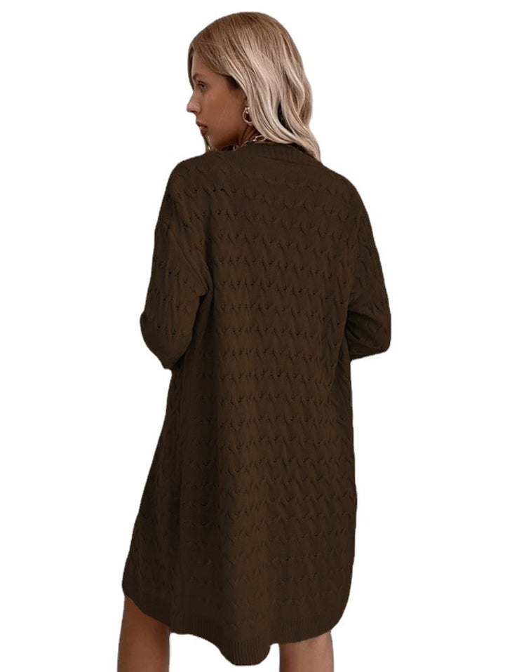 Damen Strickmantel mit raffiniertem Ajourmuster und bequemem Schnitt Drune