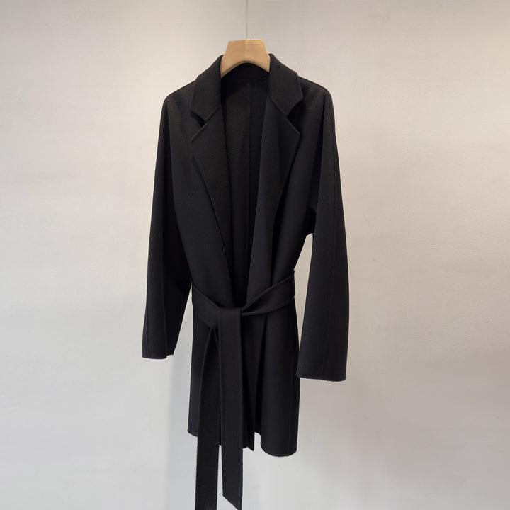 Damen Eleganter Maßgeschneiderter Wickelmantel Drune
