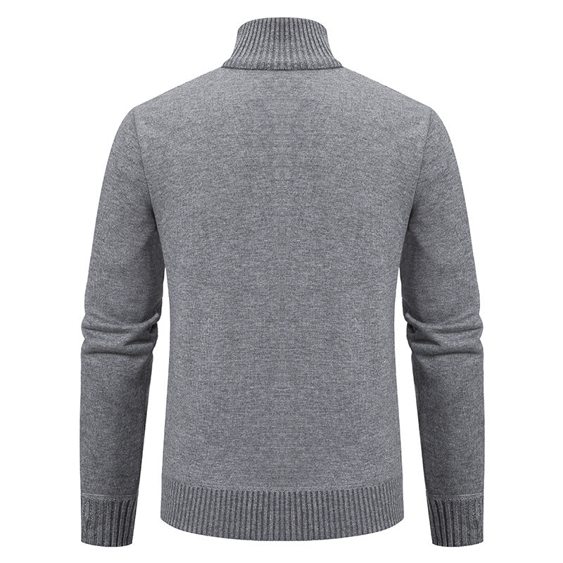 Herren nan gehobene Strickjacke mit erhabenem Zopfmuster und durchgehendem Reißverschluss Drune