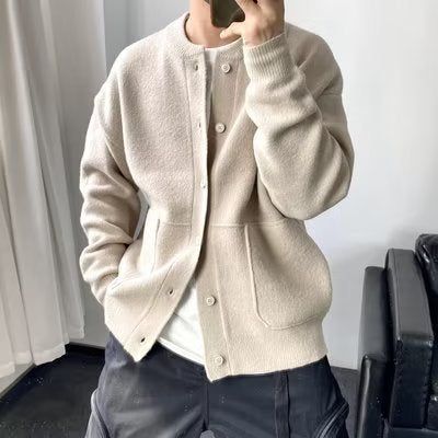 Herren Lässige Strickjacke mit Knopfleiste Drune
