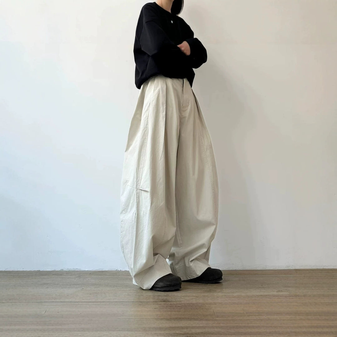 Damen Weitgeschnittene Chino-Hose Drune
