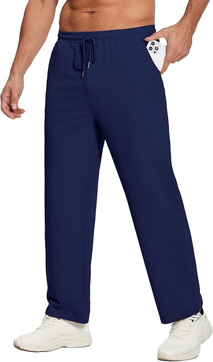 Herren nan locker fallende Loungehose aus softem Jersey mit Kordelzug, elastischem Bund und geradem Bein Drune