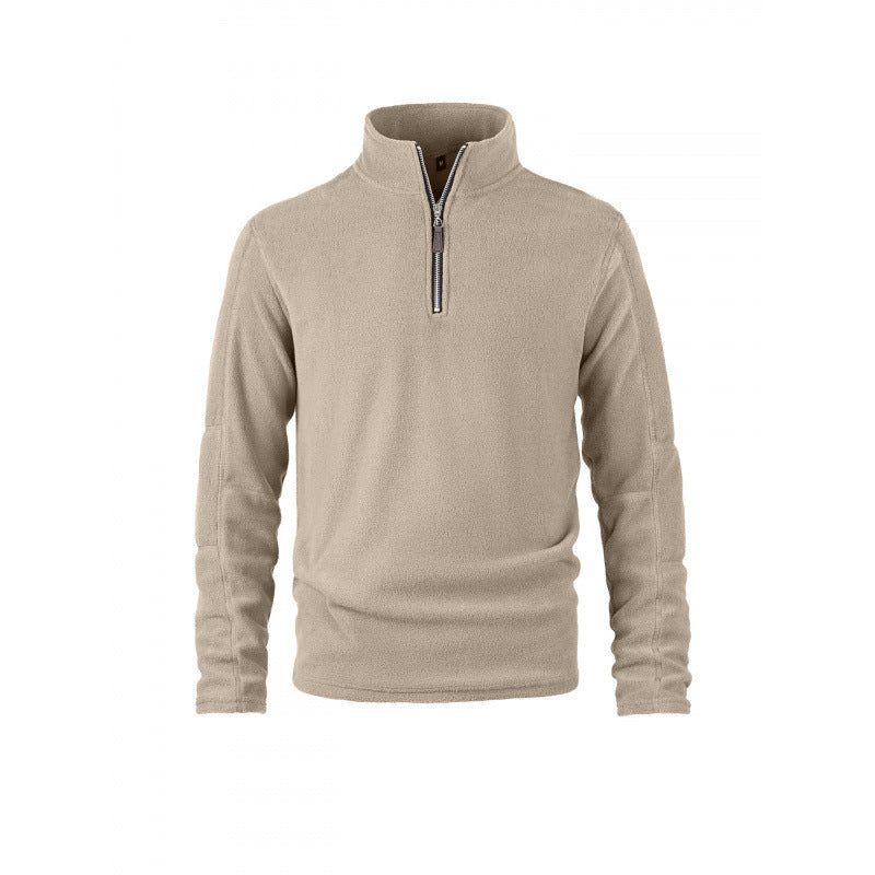 Herren Fleecepullover mit halbem Reißverschluss und Stehkragen Drune
