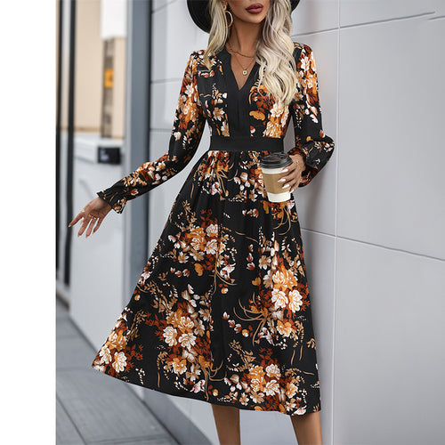 Damen Midi-Kleid im floralen Design Drune