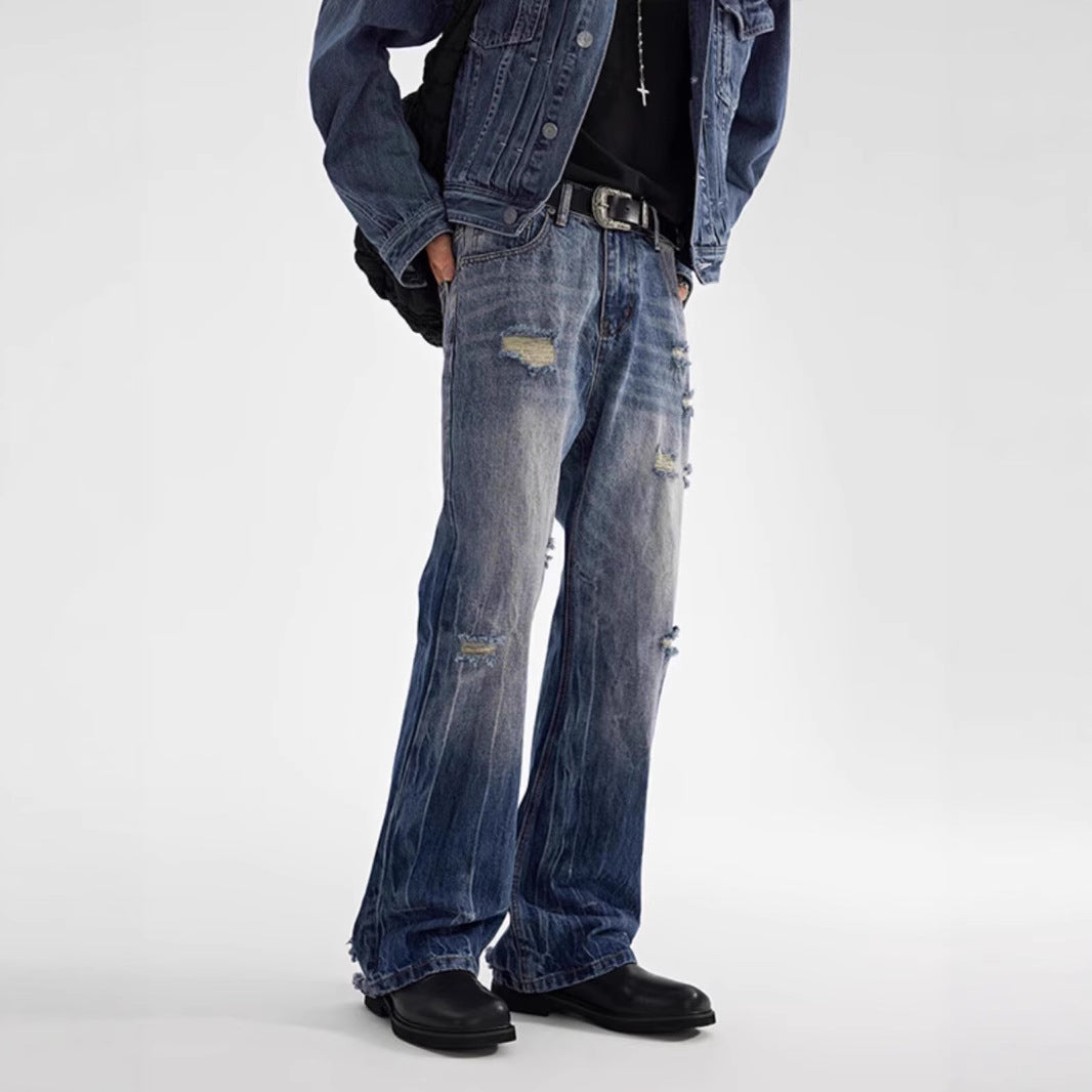 Damen Destroyed Baggy Jeans Drune