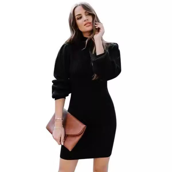 Damen Strickkleid im modernen Rippdesign Drune
