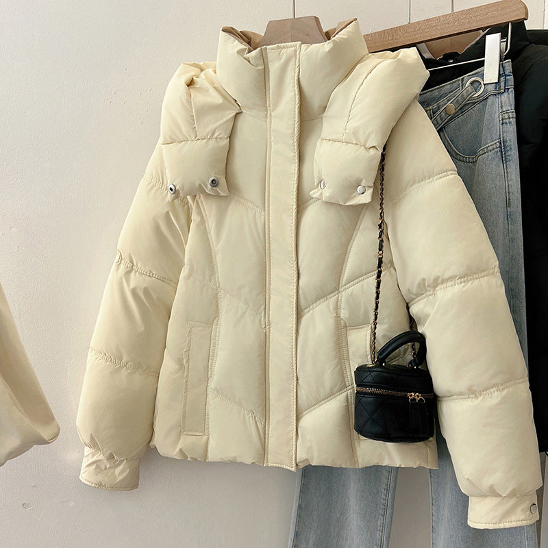 Damen modische pufferjacke mit hohem Kragen und praktischen Taschen Drune