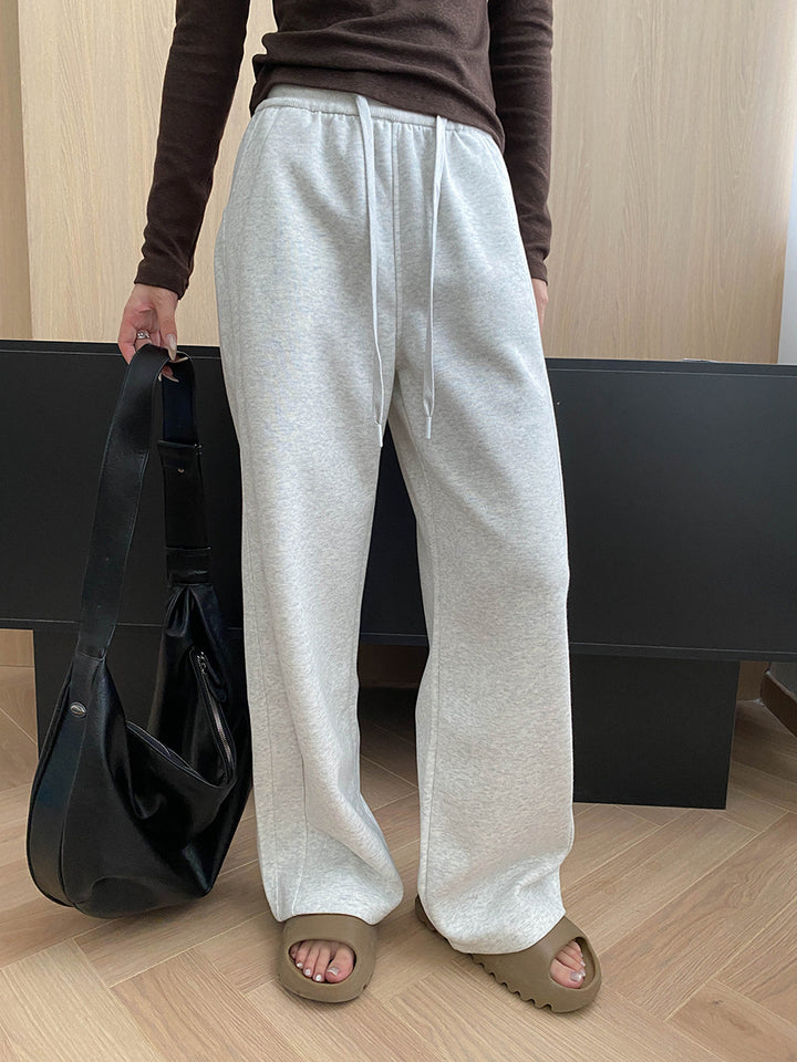 Damen lässige Sweatpants mit weitem Bein und elastischem Bund Drune
