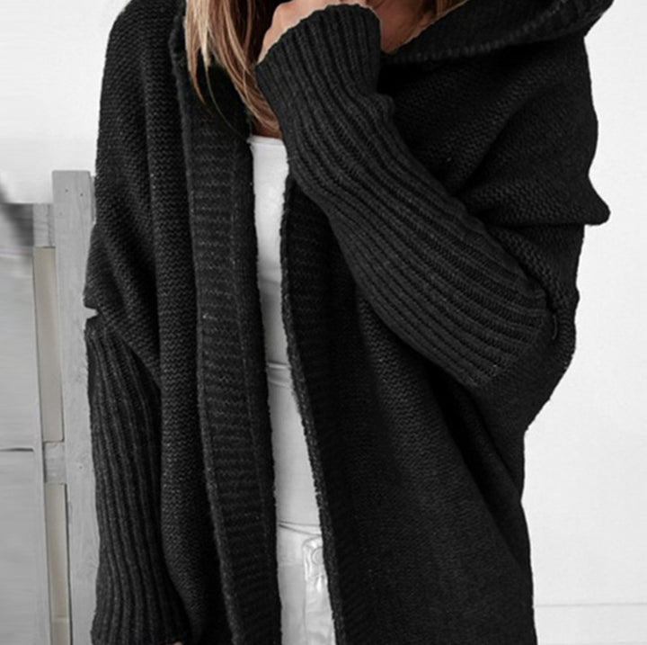 Damen Longline Kapuzen-Strickcardigan mit offener Front Drune