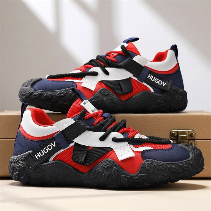 Herren Multimaterial-Trekkingsneaker mit verstärkter Zehenkappe, gepolsterter Fersenstütze und griffiger Offroad-Sohle Drune