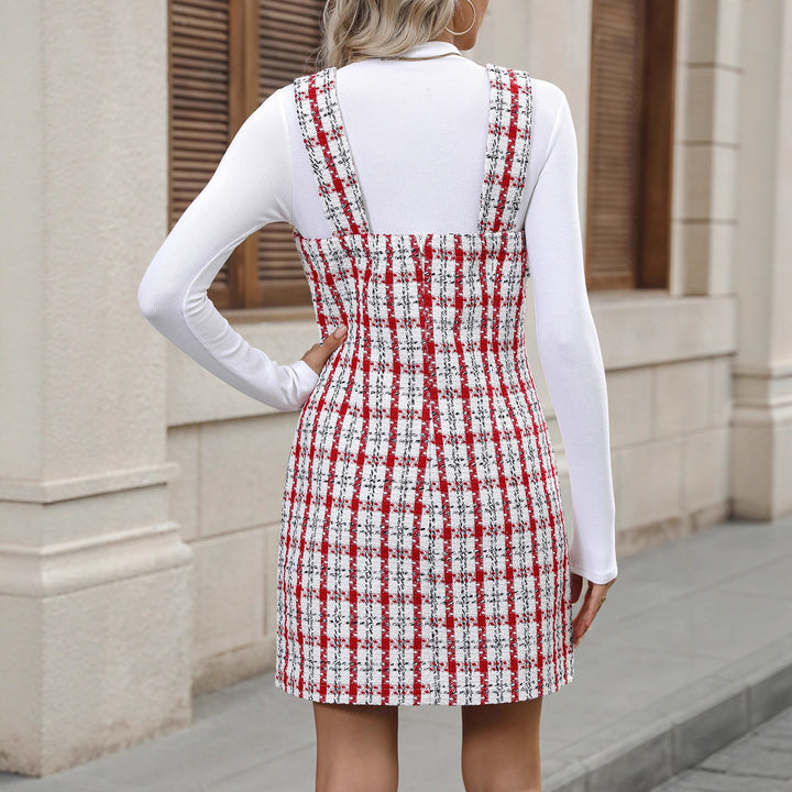 Damen Karierter Minikleid Drune