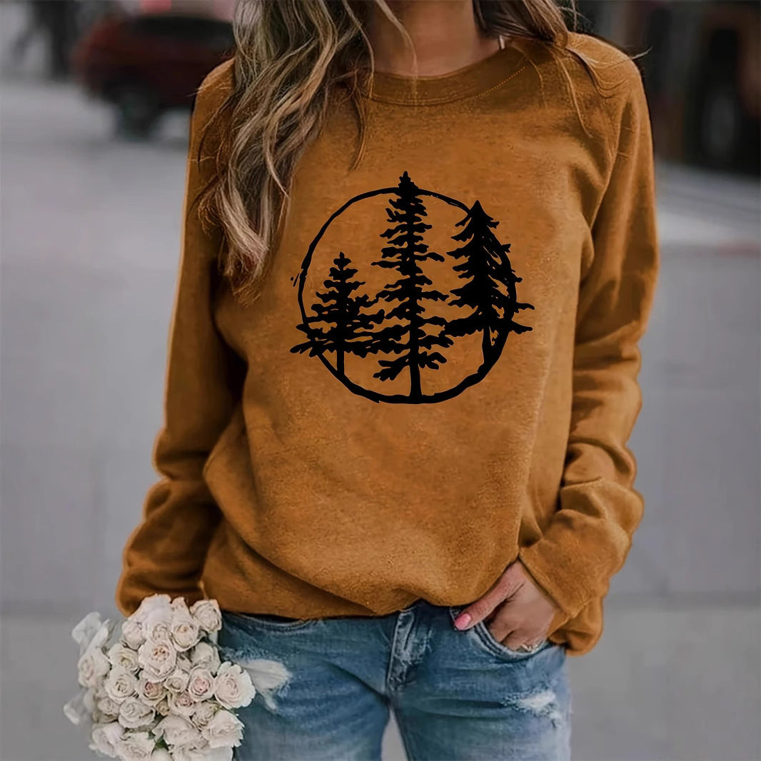 Damen Sweatshirt mit coolem Naturmotiv und lässigem Schnitt Drune