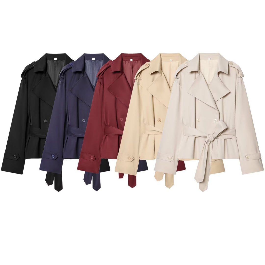 Damen Leichte wattierte Windjacke mit Stehkragen und Polka‑Dot‑Print Drune