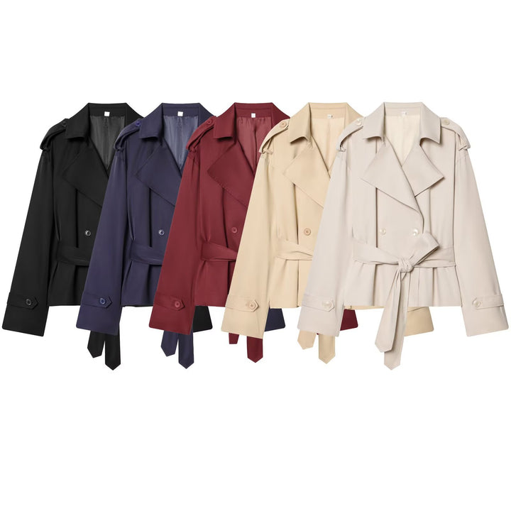 Damen Leichte wattierte Windjacke mit Stehkragen und Polka‑Dot‑Print Drune