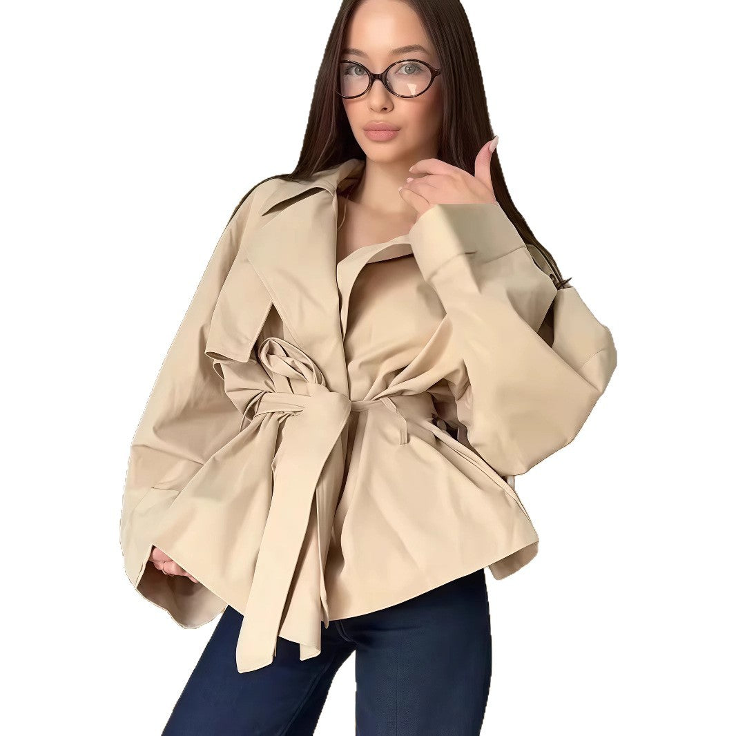 Damen elegante Trenchjacke mit strukturiertem Design Drune