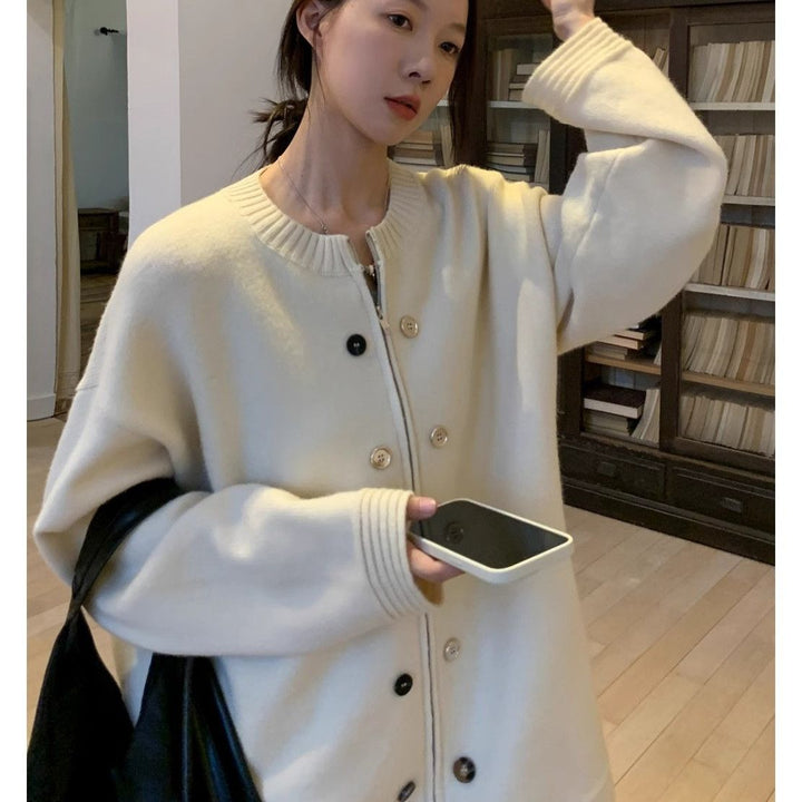 Damen Oversized Strickjacke mit Knopfdetails und lässigem Schnitt Drune