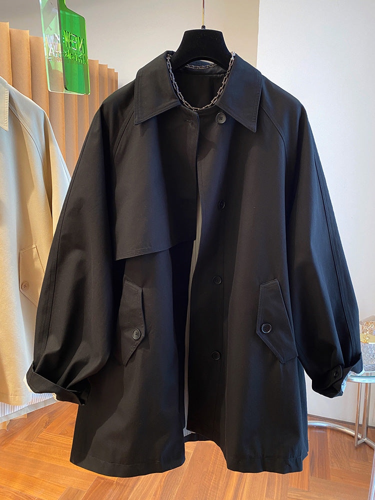 Damen Modische Übergangsjacke mit weitem Schnitt Drune