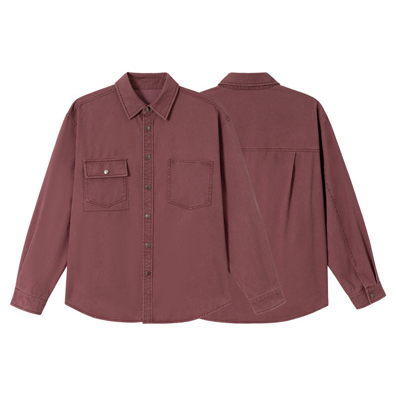 Damen Relaxed-Hemdenjacke aus Baumwoll-Twill mit asymmetrischer Brusttasche Drune