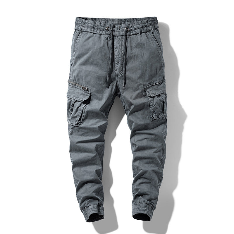 Herren Cargo-Joggerhose mit Tunnelzug, Multifachtaschen und geripptem Knöchelabschluss Drune