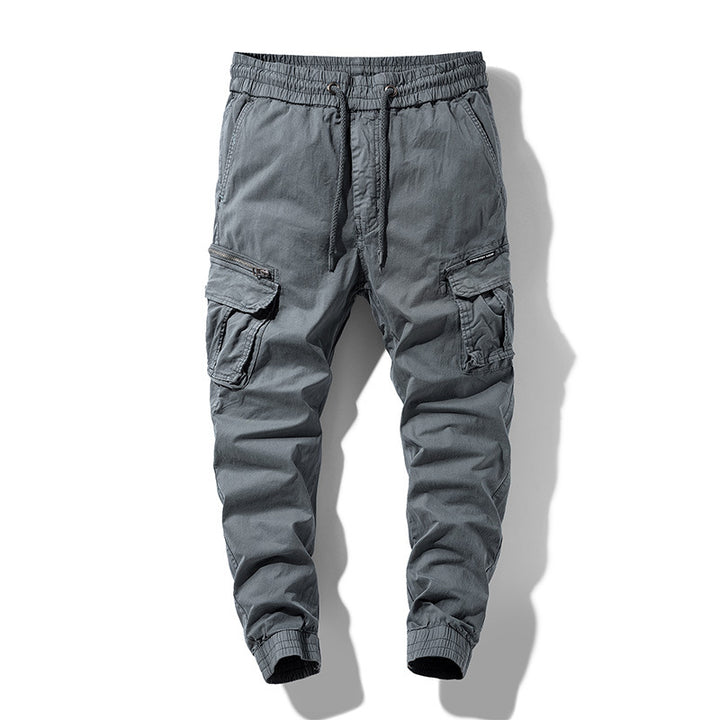 Herren Cargo-Joggerhose mit Tunnelzug, Multifachtaschen und geripptem Knöchelabschluss Drune