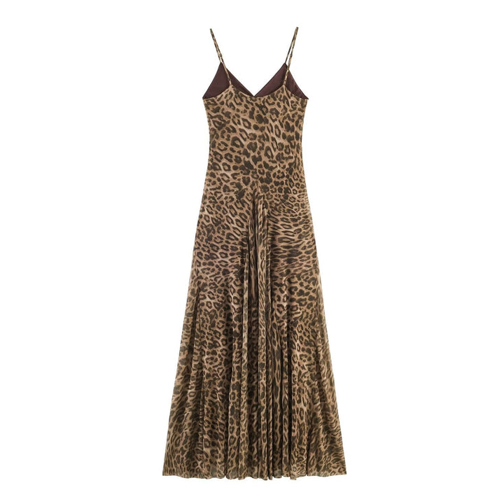 Damen Maxikleid mit elegantem Leo-Print und fließendem Schnitt Drune