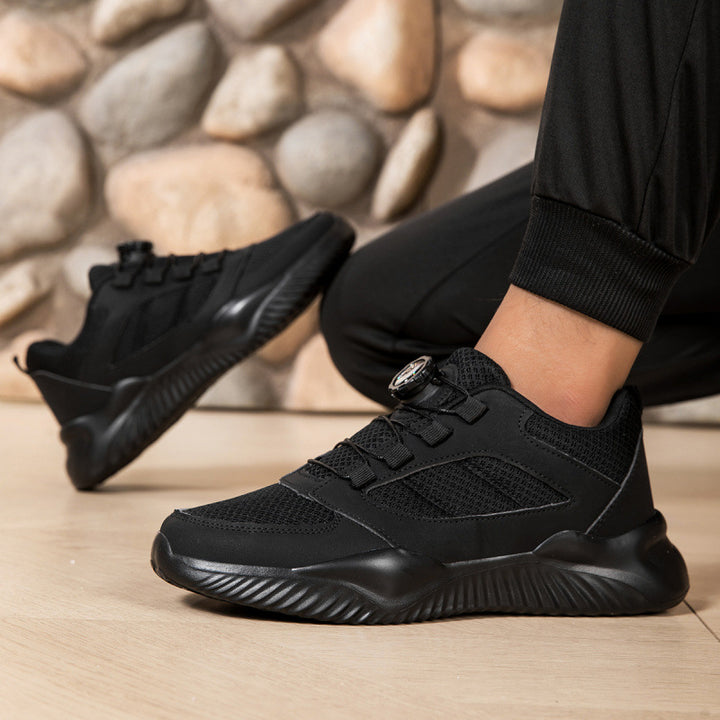 Herren Sportlicher Mesh-Oberflächen Sneaker mit Drehverschluss-Schnürsystem und stoßdämpfender Leichtsohle Drune