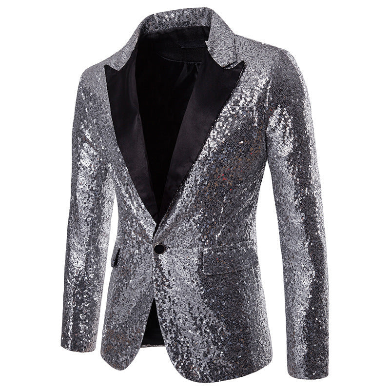 Herren Pailletten Formal Blazer Drune