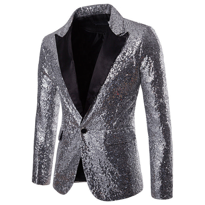 Herren Pailletten Formal Blazer Drune