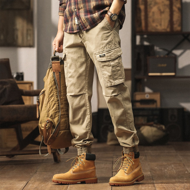 Herren Utility-Cargo-Jogginghose mit Mehrfachtaschen, elastischen Bündchen & Reißverschlussdetail Drune