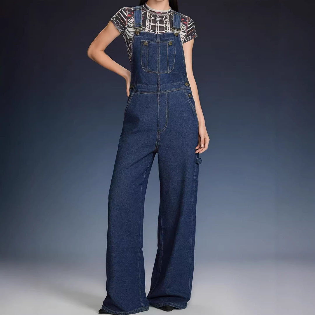 Damen Latzhose im lässigen oversized Schnitt mit funktionalen Seitentaschen Drune