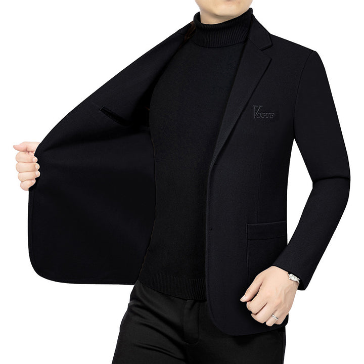 Herren Modernes Einreihiges City-Blazer mit aufgesetzten Taschen und leichter Halbfütterung Drune