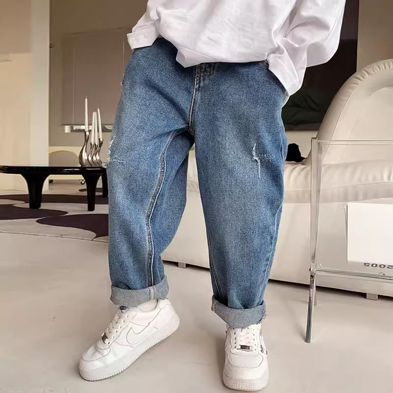 Unisex entspannte Baggy-Jeans mit Vintage-Optik Drune