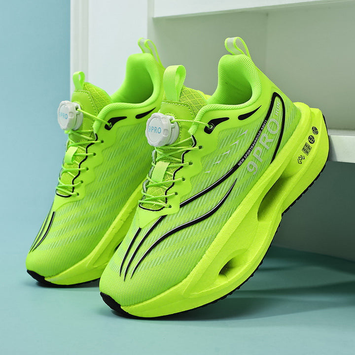 Damen Lauf- und Fitness-Sneaker mit Drehverschluss, Luftkammer-Zwischensohle und atmungsaktivem Strickoberteil Drune
