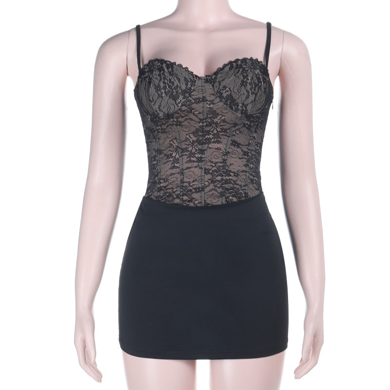 Damen Spitzen-Bustierkleid Drune