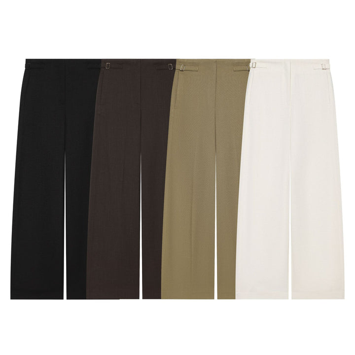 Damen Hochtaillierte Culotte-Hose mit weitem Bein und dekorativem Taillengürtel Drune