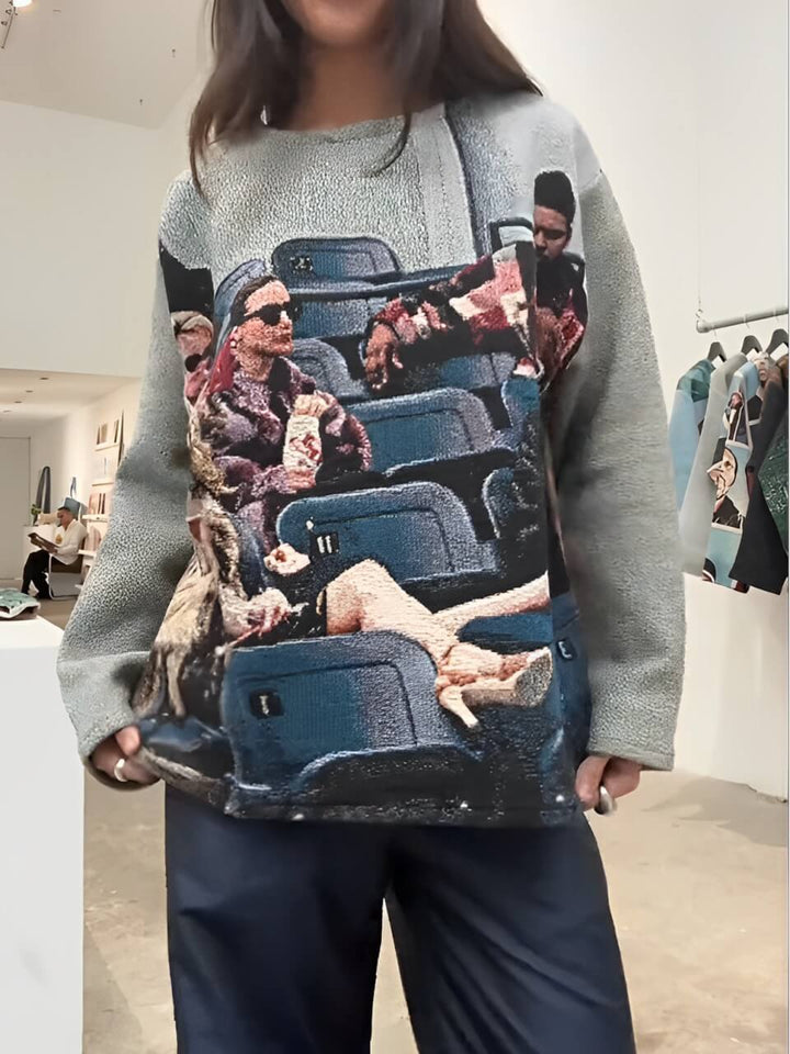 Damen Modischer Sweatshirt mit einzigartigem Artwork