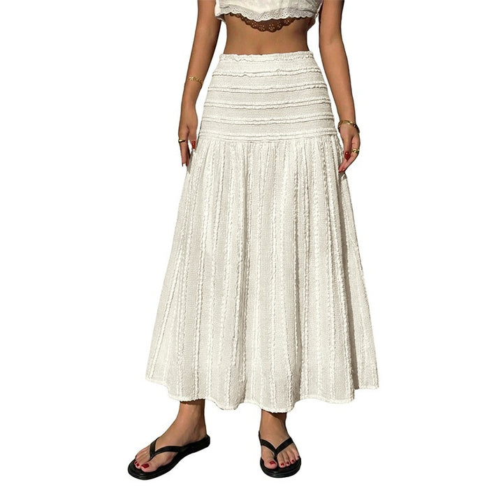 Damen Eleganter Maxirock mit Rüschendetails Drune
