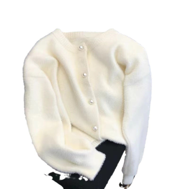 Damen Flauschiger Longpullover mit modernem Schnitt und Rundhalsausschnitt Drune