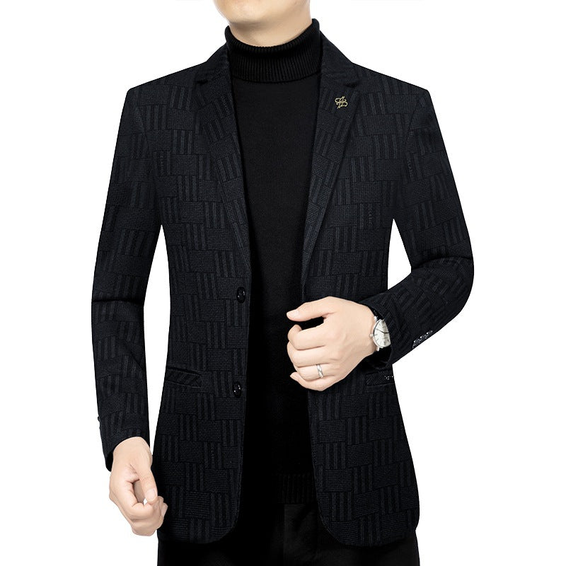 Herren Modernes Einreihiges City-Blazer mit aufgesetzten Taschen und leichter Halbfütterung Drune