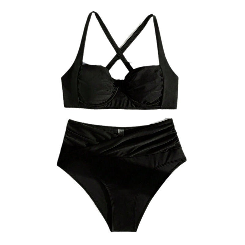 Damen Hochtaillierter Bikini mit gepolstertem Oberteil und regulierbaren Trägern Drune